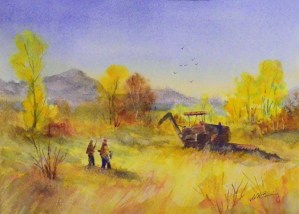 This is a painting by Walter from our sharptail hunt in 2008, 