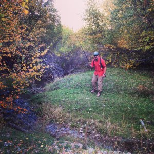 Matt Tower fishing Trickle Creek.  